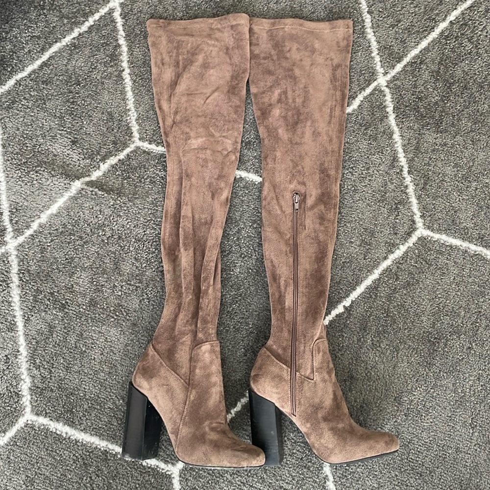 Jeffrey Campbell Perouze Stretch Suede Over the Knee Boots Size 6